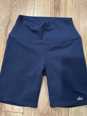 ALO Yoga Navy High-Waist Bike Shorts